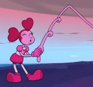 🐟 Spinel Steven Universe cartoon, pink, Spinel, Steven Universe, character, heart whatsapp sticker