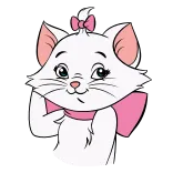 🥴 Marie The Aristocats gato, gatinho, fofo, desenho animado, Disney, Marie, Aristogatas telegram sticker