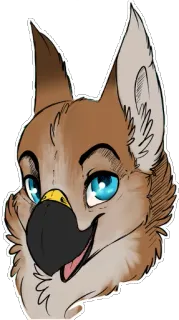 😀 furry, anthro, animal, bird, character telegram sticker