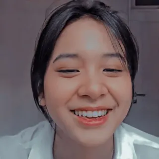 🦖 mujer, sonrisa, retrato, asiática, chica, cara telegram sticker