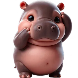 😫 hipopótamo, fofo, animal, desenho animado, kawaii, mamífero, amigável telegram sticker