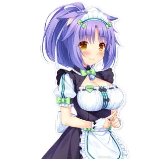 😏 Coconut Nekopara anime, catgirl, maid, neko, cute whatsapp sticker