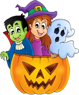 🙃 Halloween, Wampir, Wiedźma, Duch, Dynia, Kreskówka, Straszny, Święto telegram sticker