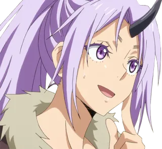 😅 Shion That Time I Got Reincarnated as a Slime Anime, Monstro, Cabelo roxo, Demônio, Isekai telegram sticker