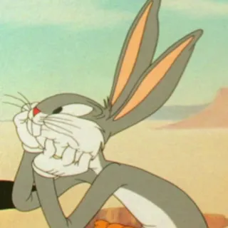 🙃 Bugs Bunny dessin animé, lapin, lapin, pensif, personnage telegram sticker