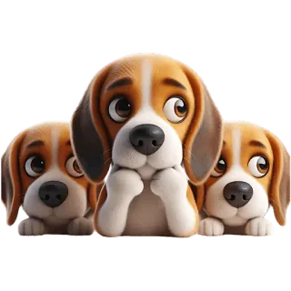 🙄 dog, beagle, puppy, cute, animal, pet telegram sticker