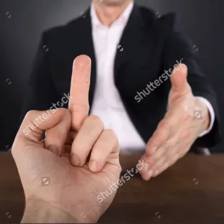 🤝 middelvinger, beledigend, gebaar, respectloos telegram sticker