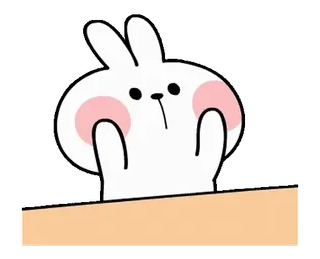 😕 кролик, милый, мультяшный, животное, стикер telegram sticker