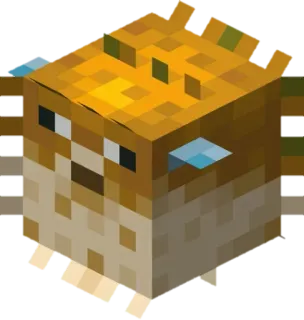 🐡 Minecraft minecraft, pufferfish, blocky, game telegram sticker