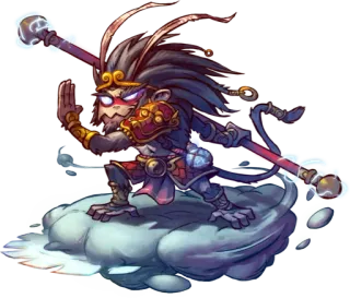 👜 Sun Wukong scimmia, mitologia, combattente, il viaggio in Occidente, cartone animato, Wukong telegram sticker