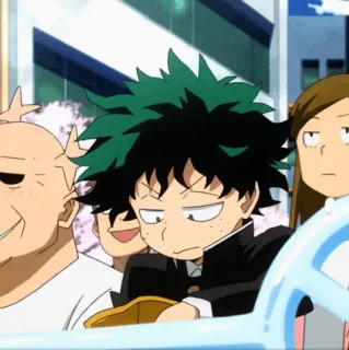🥦 Izuku Midoriya My Hero Academia 애니메이션, 나의 히어로 아카데미아, 미도리야 이즈쿠, 데쿠, 교복 telegram sticker