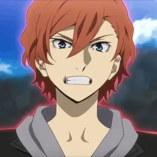 🥃 Chuuya Nakahara Bungo Stray Dogs Anime, Chuuya Nakahara, Bungo Stray Dogs, Wütend, Männlich, Cartoon telegram sticker