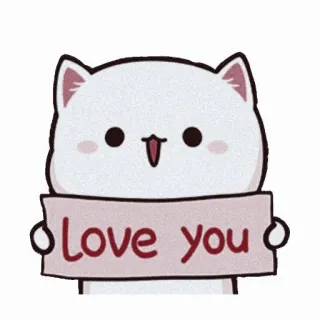 💌 Love you кот, любовь, милый, сердечки, животное telegram sticker