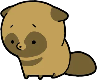 😔 犬, 子犬, かわいい, 動物, 漫画, タヌキ telegram sticker