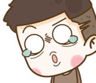 😳 dessin animé, pleurer, triste, émotion, contrarié, larmes telegram sticker