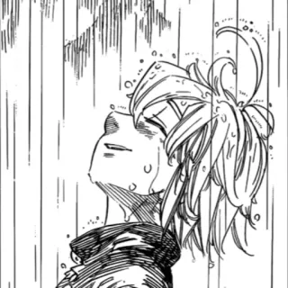 😌 anime, manga, sad, crying, rain, emotional, character telegram sticker