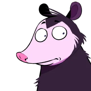 😟 opossum, animal, cartoon, sticker whatsapp sticker
