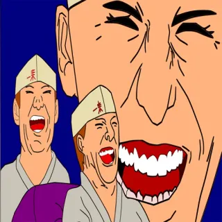 😂 laughing, cartoon, meme, expression, funny, man, exaggerated, joy telegram sticker