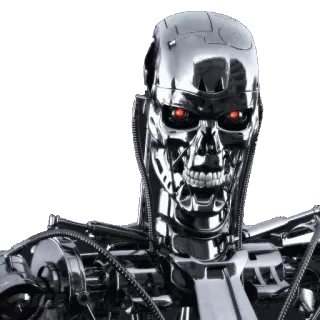 🤖 Terminator The Terminator หุ่นยนต์, ไซบอร์ก, ปัญญาประดิษฐ์, เครื่องจักร, อนาคต telegram sticker