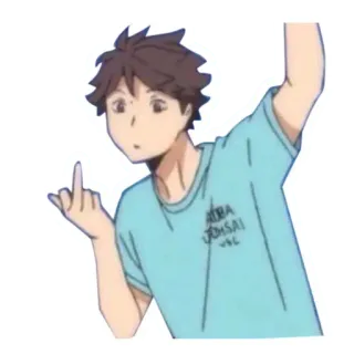 🖕 อนิเมะ, นิ้วกลาง, การ์ตูน, ก้าวร้าว, ท่าทาง telegram sticker