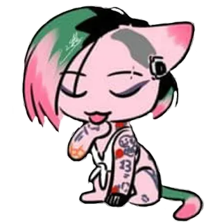 😽 แมว, สติกเกอร์, รอยสัก, อีโม, น่ารัก whatsapp sticker