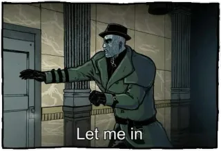 👏 Let me in uomo, porta, permesso, richiesta telegram sticker