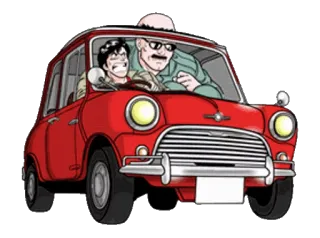 🚗 car, vehicle, transportation, cartoon, driving, mini cooper telegram sticker