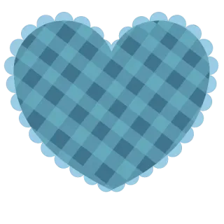 💙 corazón, amor, azul, cuadros vichy, patrón, romántico whatsapp sticker