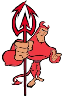 👆 Devil devil, pitchfork, cartoon, mascot, red, demon telegram sticker