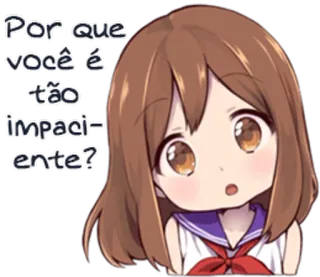 ⏱ Por que você é tão impaciente? Anime, Frage, Mädchen, Ungeduld, Cartoon telegram sticker