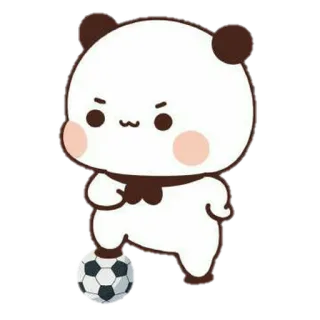 🐼 panda, foot, mignon, dessin animé, animal, football whatsapp sticker
