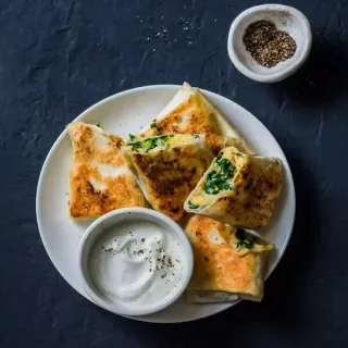 🧆 Essen, Spinat, Käse, Gebäck, Mahlzeit, Mittagessen, Frühstück telegram sticker