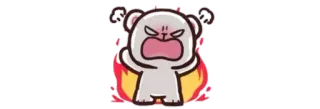 🤬 enojado, oso, lindo, dibujos animados, emoción, animal whatsapp sticker