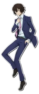 👔 Dazai Osamu Bungou Stray Dogs Anime, Postać, Dazai, Bungou Stray Dogs, Garnitur, Manga telegram sticker
