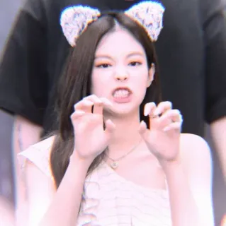 😬 女人, 猫耳朵, 可爱, 脸, 动物, 耳朵 whatsapp sticker