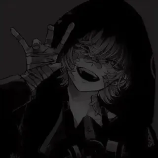 🚺 Anime, Bluza z kapturem, Maska gazowa, Mroczny, Manga telegram sticker