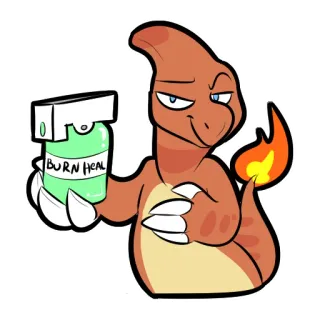 🔥 Charmeleon Pokemon BURN HEAL pokemon, charmeleon, cura de queimadura, videogame, anime, adesivo telegram sticker
