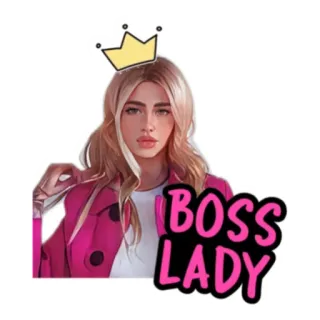 👸 BOSS LADY босс, корона, женщина, портрет, лидерство, расширение прав telegram sticker