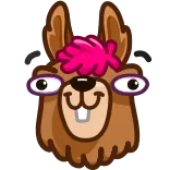 😉 llama, animal, cartoon, funny, cute, character whatsapp sticker