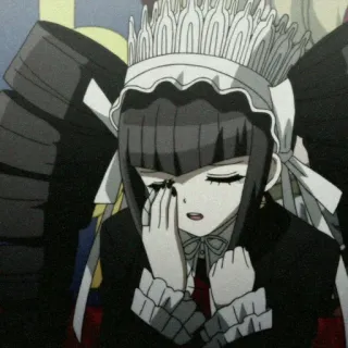 🃏 Celestia Ludenberg Danganronpa anime, garota, chorando, Celestia Ludenberg, Danganronpa telegram sticker