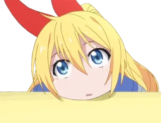 😯 chica anime, linda, rubia, cuernos rojos, dibujos animados, manga, kawaii telegram sticker