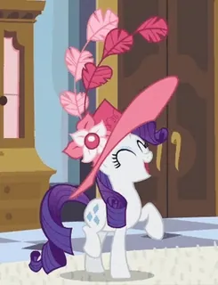 😄 Rarity My Little Pony my little pony, rarity, dessin animé, poney, chapeau, élégant telegram sticker