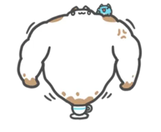 😎 고양이, 근육질, 근육질, 귀여운, 동물, 만화 telegram sticker