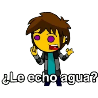🖕 ¿Le echo agua? Cartoon, Frage, Spanisch, Figur, Wasser telegram sticker