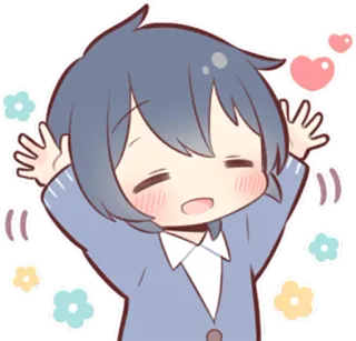 🙌 Аниме, Мультфильм, Каваий, Чиби, Милый, Сердце, Цветок telegram sticker