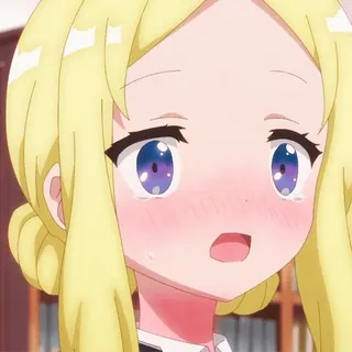 🥵 动漫女孩, 金发, 可爱, 震惊, 惊讶 whatsapp sticker