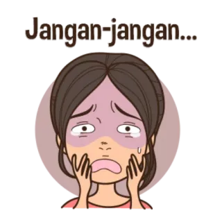 😰 Jangan-jangan... preocupada, mujer, expresión, triste, ansiosa whatsapp sticker