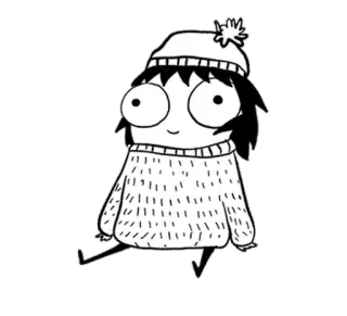 🔮 desenho animado, desenho, inverno, suéter, chapéu telegram sticker