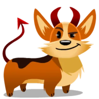 😈 perro, diablo, lindo, dibujos animados, corgi telegram sticker