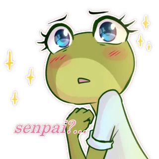 🥺 senpai...? anime, frog, cute, senpai telegram sticker